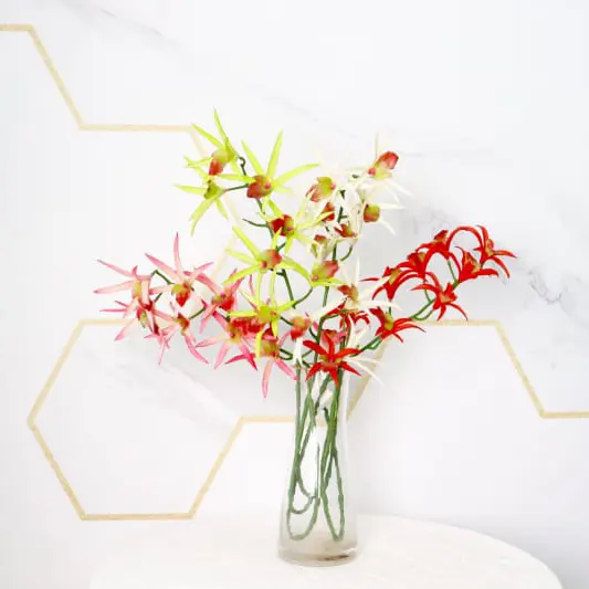 Waterproof Artificial 9 Flower Spider Orchid: Quality Manufacturing