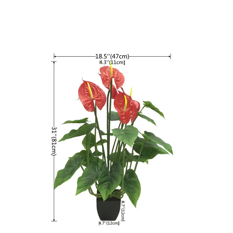Factory-Made Anthurium Bonsai: High Simulation, Waterproof, ODM Available