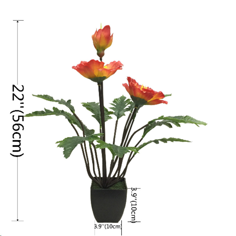 High-quality Simulated Poppy Bonsai for Natural Charm